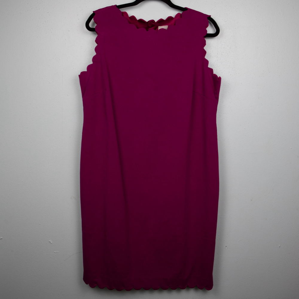 Chico's fuchsia scallop detail sheath dress-2